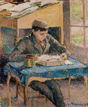 卡米耶 畢沙羅 Portrait of Rodo Pissarro Reading, the Artist's Son 卡米耶 畢沙羅 Portrait of Rodo Pissarro Reading, the Artist's Son